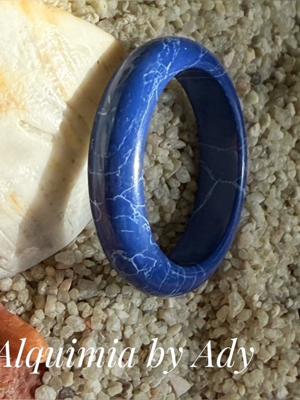 Blue jasper ring with Light Veining
